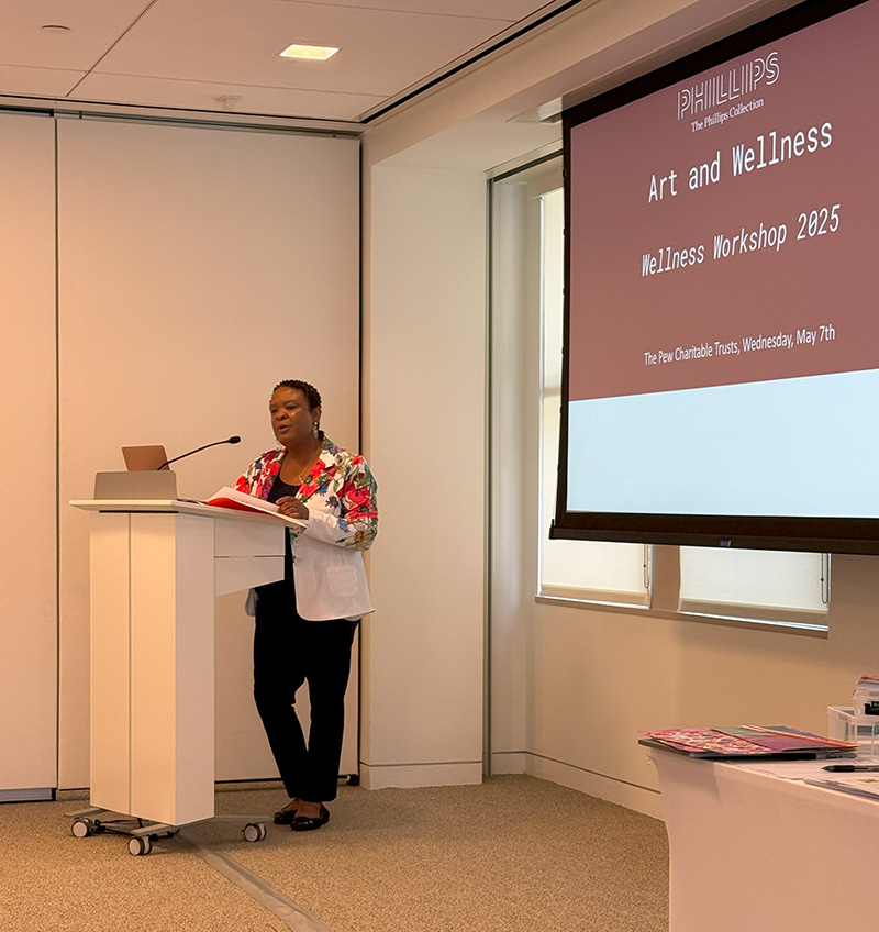 Makeba Clay speaking at the Pew workshop